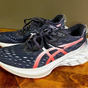ASICS Women's Athletic Shoes - Dark Blue and Coral